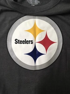 Pittsburgh Steelers Adult Gray Long Sleeve Logo Long Sleeve NFL T-Shirt M - Picture 1 of 8
