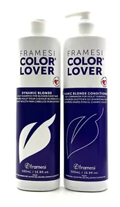 Framesi Color Lover Dynamic Blonde Violet Shampoo & Conditioner 16.9 oz Duo - Picture 1 of 1