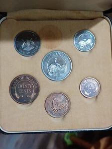 1966 UGANDA - FIRST OFFICIAL PROOF SET (6) - ROYAL MINT - ORIG. BOX World Coins - Picture 1 of 7