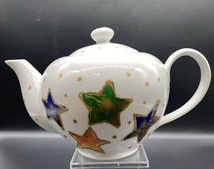 Ten (10) Strawberry Street Porcelain Teapot Hand Painted White Garden Tea Party - Picture 1 of 10