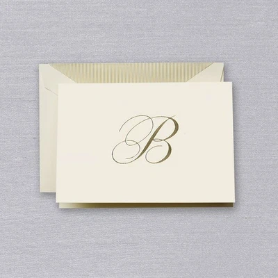 NEW Crane & Co Engraved B Initial Note Card Set 10pce - Image 1 of 2