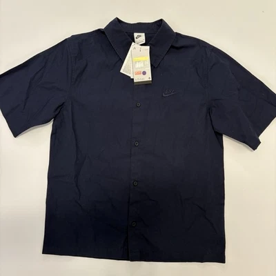 NIKE Button Up Shirt Mens S Short Sleeve Casual Navy Top NWT - Image 1 of 4