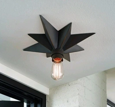 allen + roth 13.98" Bronze Star Flushmount Ceiling Fixture Light - Image 1 of 4