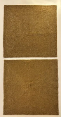 Juego de 2 manteles o cargadores cuadrados con cuentas de vidrio dorado de 16" X 16" decoración navideña Foto 1 de 4