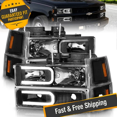 Anzo Black LED U-Bar Headlights for 1995-1998 Chevy Tahoe - Image 1 of 4