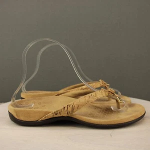 Sandalia Tanga Vionic Bella Mujer 7.5 Tostada Cuña Chanclas Arco Playa Cuero - Imagen 1 de 11