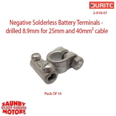 Durite 2-018-01 Battery Terminal Negative Solderless Pack Of 10 - Image 1 of 4