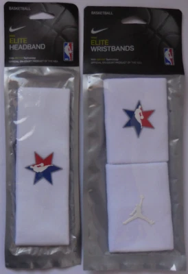 Nike NBA Jordan Elite Headband & Elite DW Wristbands Set Men White - Image 1 of 4
