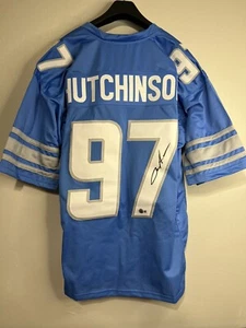 Camiseta deportiva Beckett QR firmada por Aidan Hutchinson Detroit Lions personalizada XL certificado de autenticidad - Imagen 1 de 3