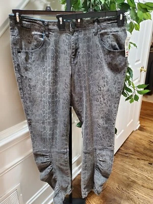 Pantalón de mezclilla informal de tiro medio de algodón gris Rocawear para mujer talla 18 Foto 1 de 4