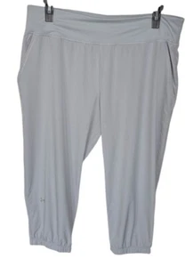 Under Armour Loose Crop Pants Women Size XL Gray UPF 30+ Activewear - Picture 1 of 5