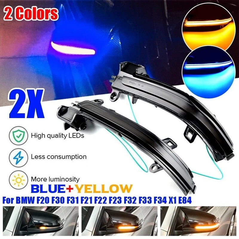 Luces retrovisores LED dinámicas azules para BMW 1 2 3 4 X1 Series M2 F87 Foto 1 de 4
