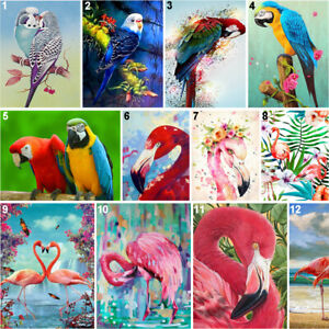 Parrot Bird Full Drill 5D Round Diamond Painting Cross Stitch Kits Art Flamingo