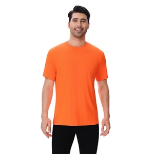 Zfeel Hi Vis Safety T Shirt Reflective Short Sleeve Workwear Neon Orange Men Tee - Picture 1 of 6