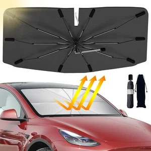 Car Windshield Sun Shade Umbrella , Upgraded with 360° Rotation Bendable Handle  - Picture 1 of 6
