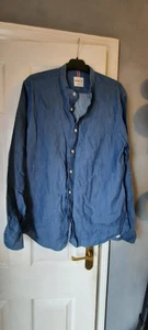 HKT HACKETT HERREN HEMD INDIGO TWILL DENIM FARBE EASY FIT TASCHEN GR. M - Bild 1 von 8