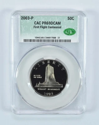 2003-P First Flight Commemorative Half Dollar PR69 DCAM CAC CACg *0150 - Image 1 of 4