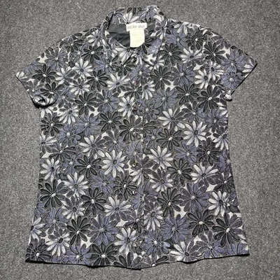 Vintage Anchor Blue Shirt Women’s Medium Fairy Surfer Blouse Fitted Grunge Y2K - Image 1 of 4