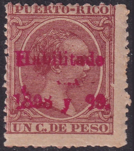 Puerto Rico 1898 Sc 158 Ed 154 MNH** sobreimpresión rosa Foto 1 de 1