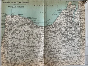 BIDEFORD, CLOVELLY District - 1969 Vintage County Map Devon England Hartland - Picture 1 of 6