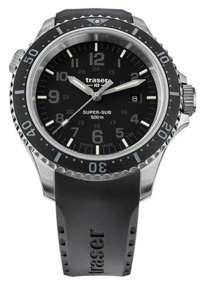 Nuevo Traser P67 Diver Negro - 109377 - Resistencia al Agua 500M - Tritio - Acero Foto 1 de 4