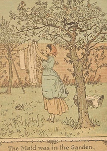 Nursery Rhyme Randolph Caldecott Maid Garden Vintage Sing Song Sixpence Postcard - Picture 1 of 3