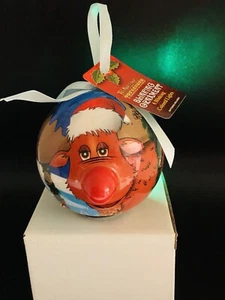 MOOSE JOY PEACE Twinkling Treasures 3D Blinking Christmas Ornament Shatterproof - Picture 1 of 8