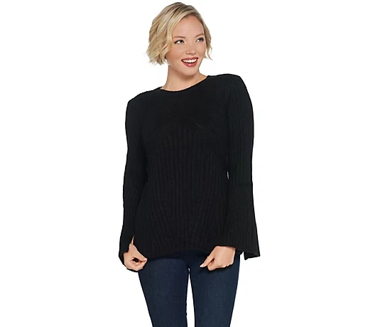  G.I.L.I. Suéter Peplum con Detalle Tejido Acanalado-Negro-XS A346145 NUEVO Foto 1 de 1