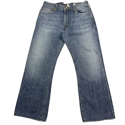 Guess Jeans Mens 34x30 Cliff Bootcut Vintage Denim Whisker Wide Leg Baggy Y2K - Image 1 of 4