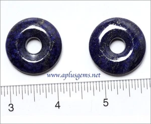 1PCS 30mm Dark Blue Large Lapis Lazuli Stone Donut Pendants - Picture 1 of 1