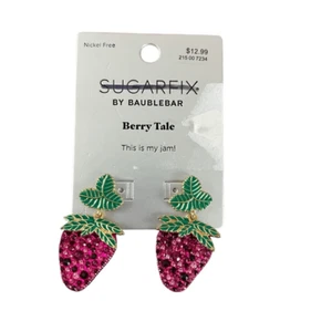 "Pendientes colgantes Sugarfix de Baublebar Berry Tale"" fresa divertido poste trasero" - Imagen 1 de 3