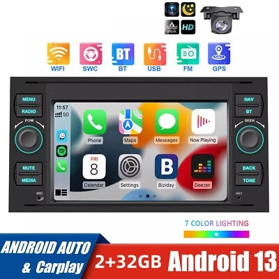 Für Ford Focus C S Max KUGA Fiesta Transit MK7 Android 13 Autoradio Carplay +Kam - Bild 1 von 4