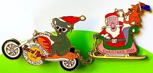 2001 HARD ROCK CAFE MELBOURNE SANTA CLAUS & KOALA BEAR CHRISTMAS (2) PIN SET - Picture 1 of 1