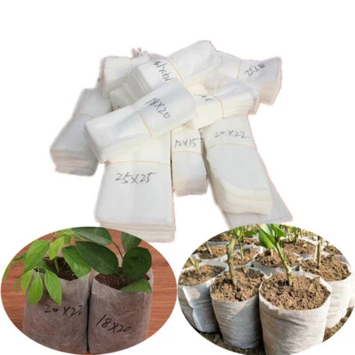 50x Non Woven Degradable Fabric Nursery Raising Bags Plant Grow Garden Supplies - Image 1 of 4
