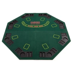 Table de poker support table de poker pliable octogonale 8 joueurs + sac + porte-boissons - Photo 1/4