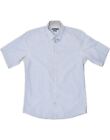 JULES Mens Fitted Short Sleeve Shirt Size 41/42 Medium Blue AZ36