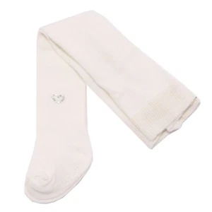 3314AA calzamaglia bimba girl NANAN white strass cotton tights - Picture 1 of 4