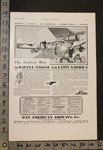 1930 AVIATION PAN AMERICAN AIRLINE HAVANA HAITI LATIN AMERICA TRAVEL AD [[SKU] - Picture 1 of 1
