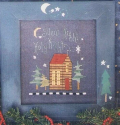 Cross Stitch Cabin Woods Pine trees Stardust Winter Season Easy to do! - Image 1 of 3