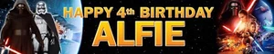 2 X Star Wars Birthday Banners - Personalised - Any name, Any Age, Large - Picture 1 of 1