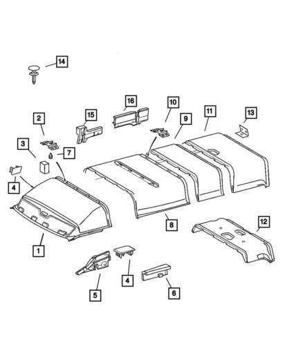 Soporte de techo trasero genuino Mopar 2003-2006 Dodge Sprinter 2500 5123437AA Foto 1 de 1