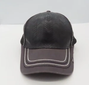 Cruel Black Faux Leather Snapback Trucker Hat Cap - Picture 1 of 17