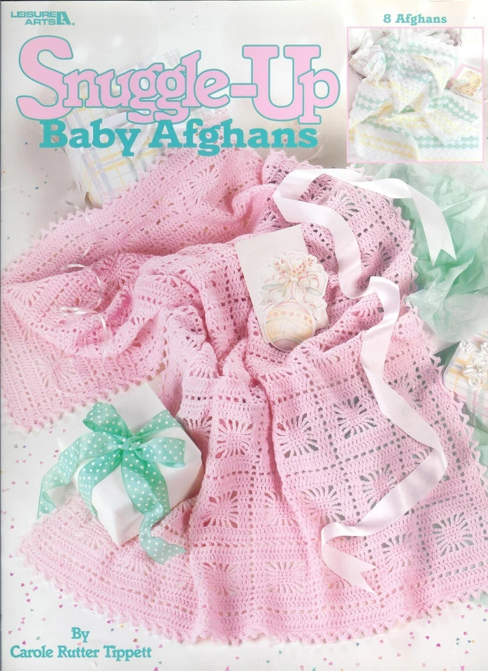 Snuggle-Up Baby Afghans Crochet Patterns Book Basketweave Shell Fisherman Ripple - Image 1 of 1