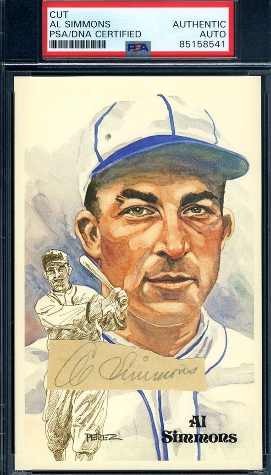 Al Simmons PSA DNA Cert Signed Perez Steele Cut Autograph - Image 1 of 1
