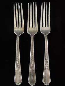 1847 Rogers Ancestral Dinner Forks Silverplate L Flatware Lot of 3 Vintage - Picture 1 of 8