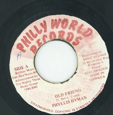 " OLD FRIEND." phyllis hyman. PHILLY WORLD RECORDS 7in 1986. - Image 1 of 2