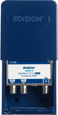 OMS-2 Partitore Da Palo 2 Uscite, Esterno Splitter Satellitare E TV, Connettore  - Immagine 1 di 4
