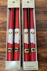 2er Set Vintage 12" Weihnachten Urlaub Santa Spitzkerzen American Greetings - Bild 1 von 4