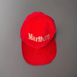 Vintage Marlboro Cigarettes Red Corduroy Snapback Hat Cap 80s 90s Nice! - Bild 1 von 4