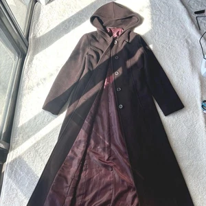 Burberry Blue Label wool and angora blend long coat with hood Size 38 From Japan - Picture 1 of 24